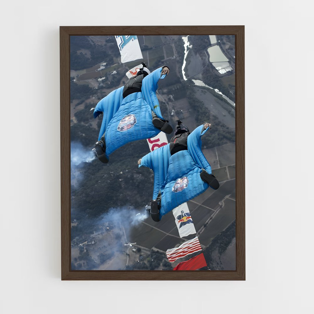 Poster Red bull parachutes – affiche Vol en wingsuit (vue 5)